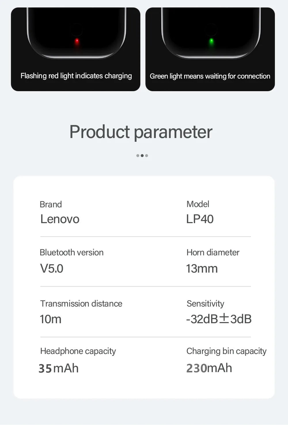 Lenovo LP40 Earbuds – Smooth Touch & Clear Audio
