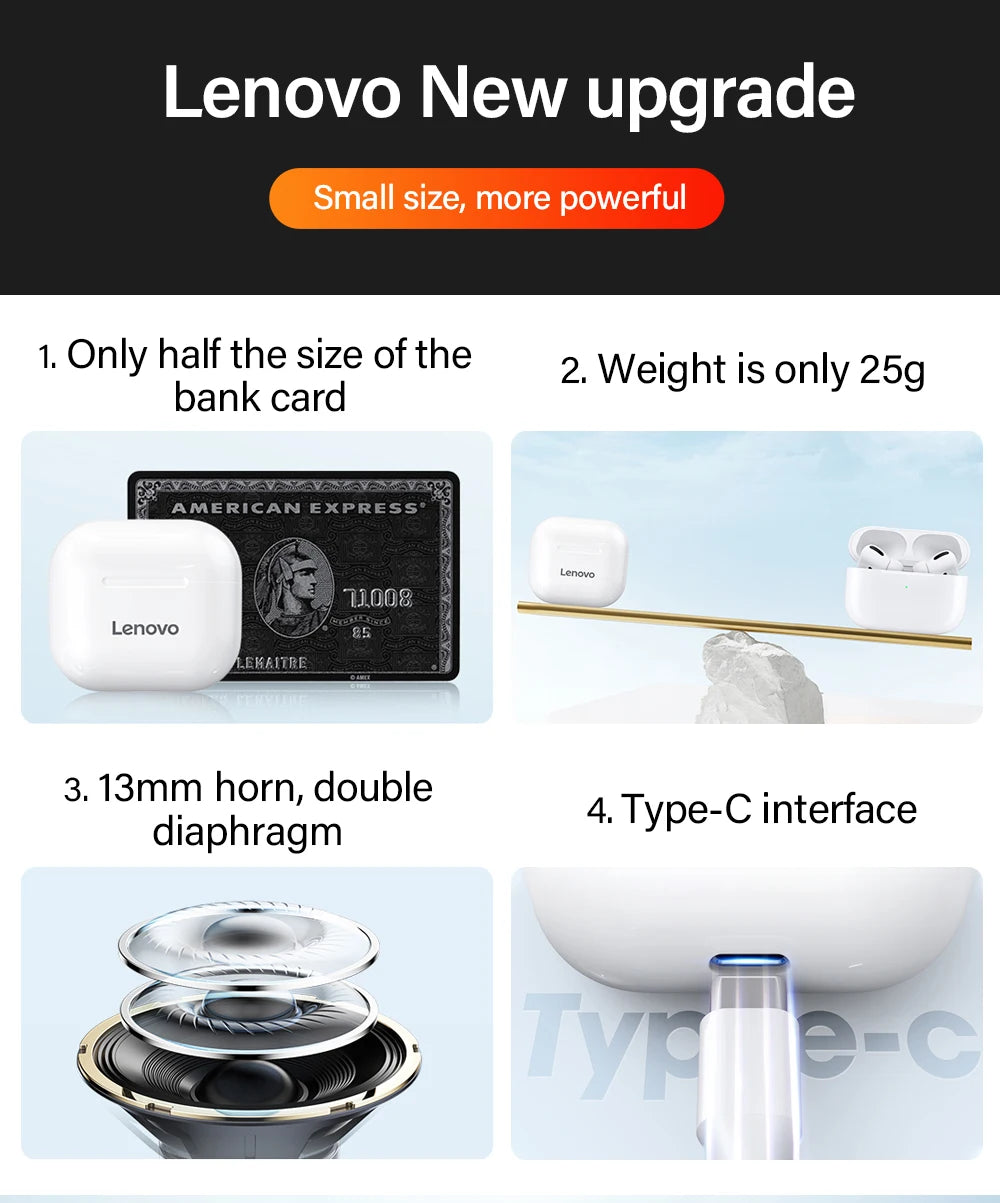 Lenovo LP40 Earbuds – Smooth Touch & Clear Audio