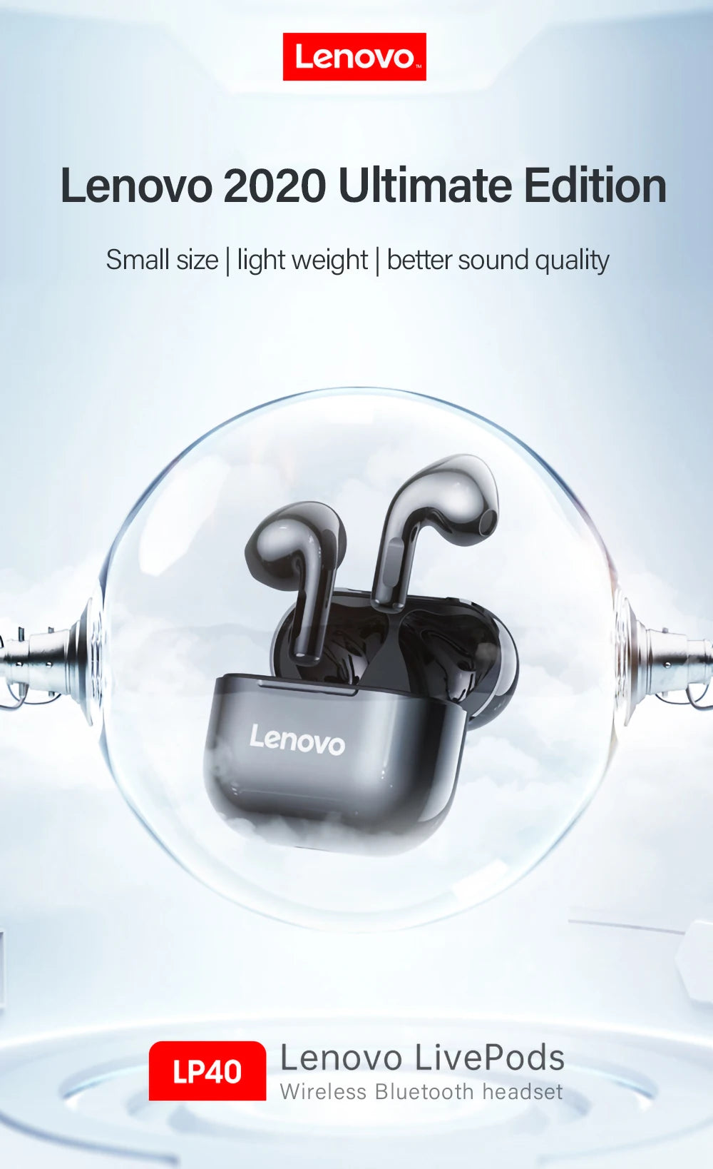 Lenovo LP40 Earbuds – Smooth Touch & Clear Audio