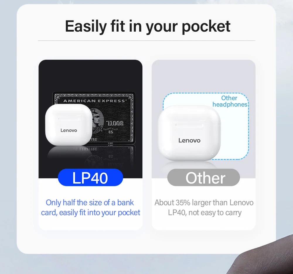 Lenovo LP40 Earbuds – Smooth Touch & Clear Audio