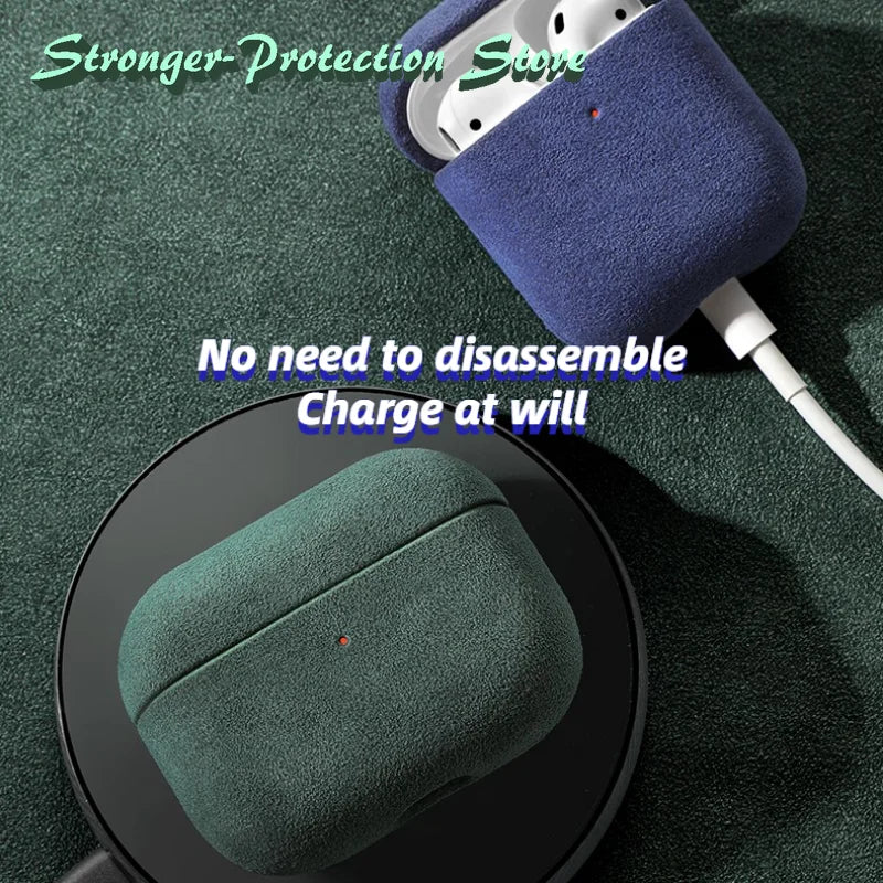 Luxury Suede AirPods Case – Elegant & Protective Design