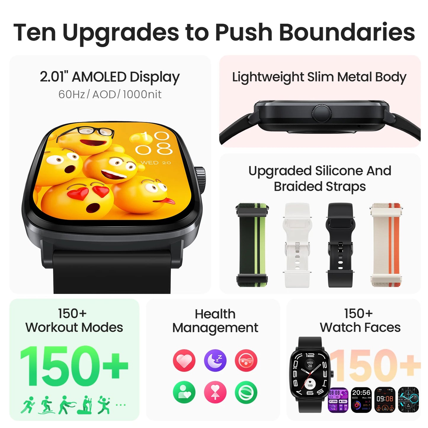HAYLOU Watch RS5 Smart Watch 2.01'' AMOLED Display Bluetooth Call Voice Assistant Waterproof Sport Activity Fitness Smartwatchs