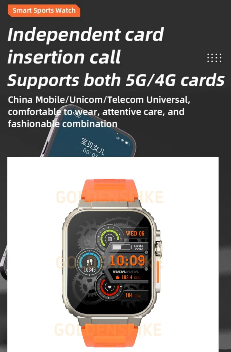 Smartwatch S9 Ultra 4G LTE Android9.0 Watch 2.2 inch build in camera - GPS WIFI SIM