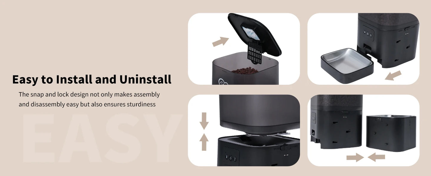 DOEL 2-in-1 smart Cat Feeder – Food & Water, Scheduled & WiFi Controlled