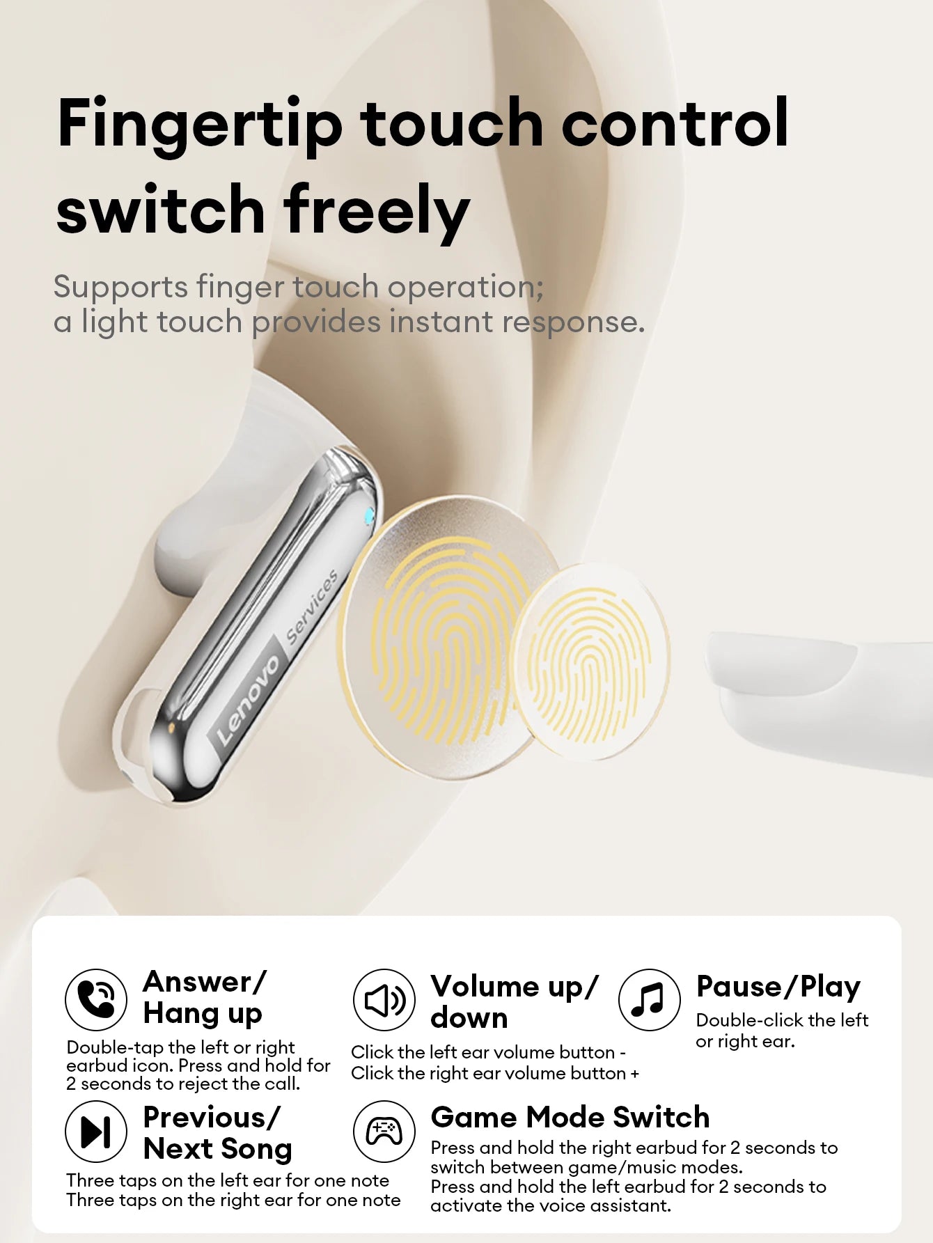 Lenovo TWS Earbuds – Clear Calls & Noise Control