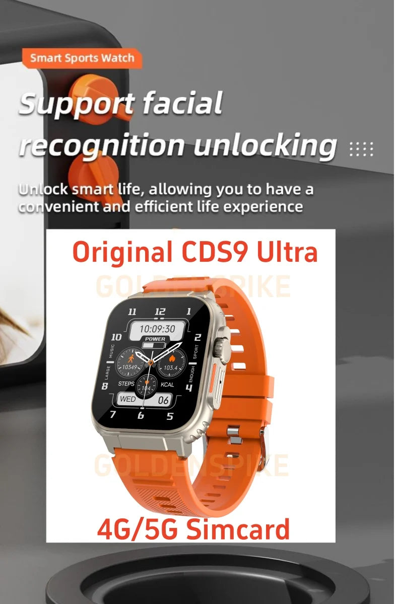 Smartwatch S9 Ultra 4G LTE Android9.0 Watch 2.2 inch build in camera - GPS WIFI SIM