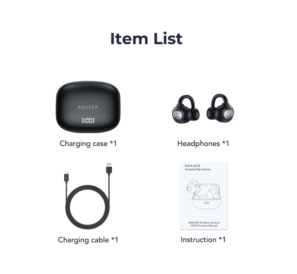 ERAZER AI Translator Ear Clip Earbuds – Real-Time Translation & Wireless Freedom
