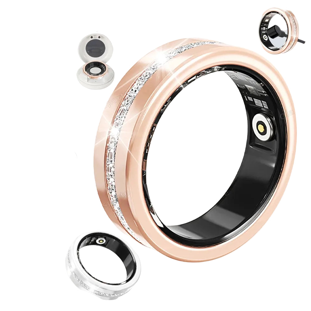 Diamond Fashion Women Smart Ring With Box IP68 Waterproof Lady ring Heart Rate Health Monitor Sports Pedometer Fitness Rings New