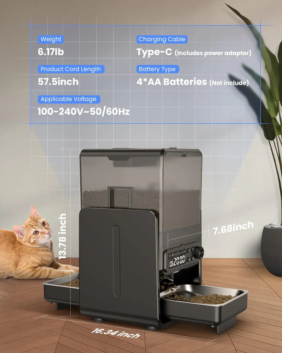 Smart WiFi Cat Feeder – Dual Bowl Automatic Pet Feeder