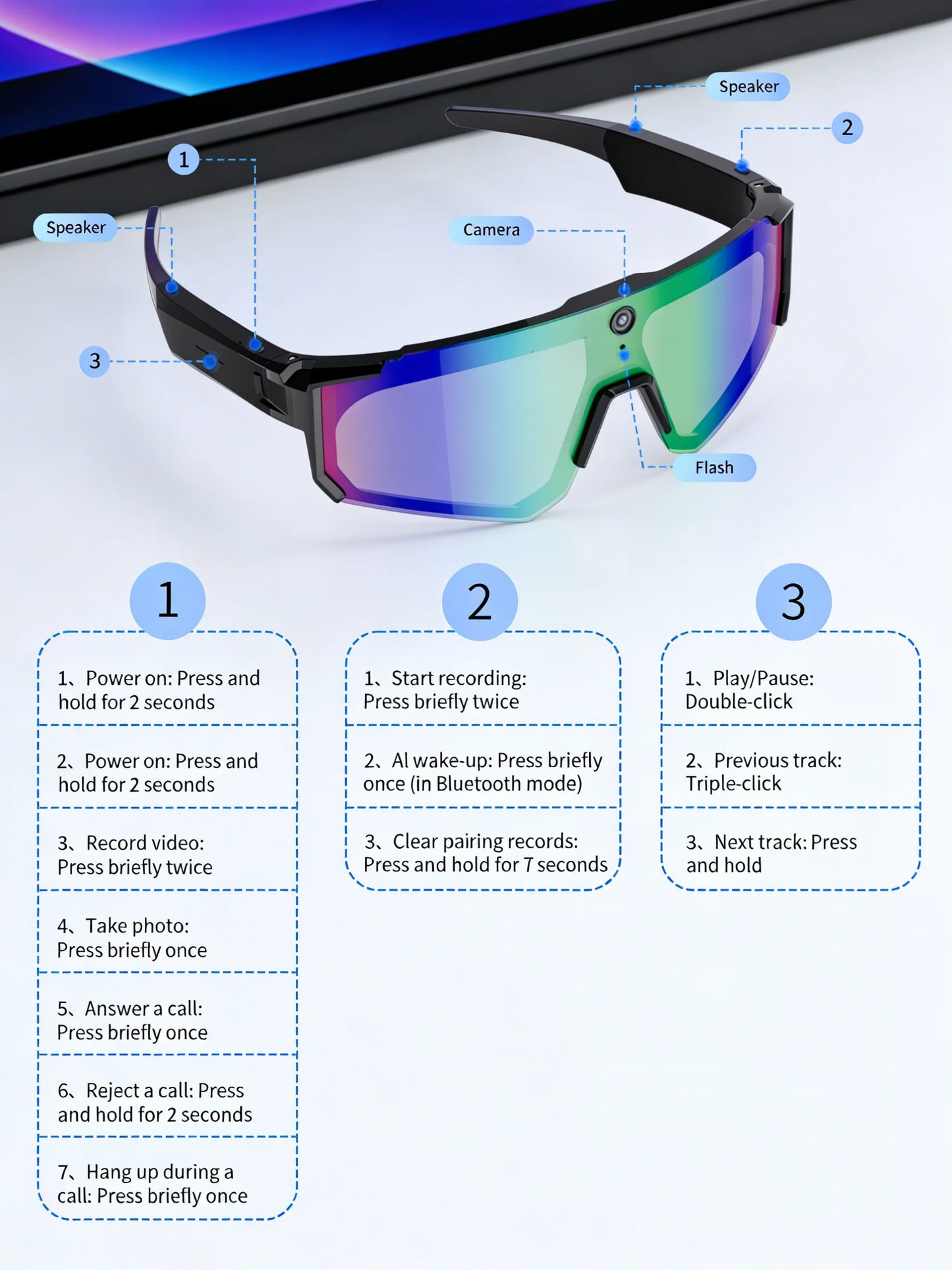 POV Smart Glasses – Capture Life Hands-Free (1080P)