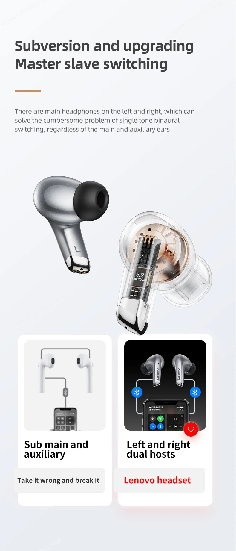 Lenovo LP5 Earbuds – Clear Sound & Deep Bass