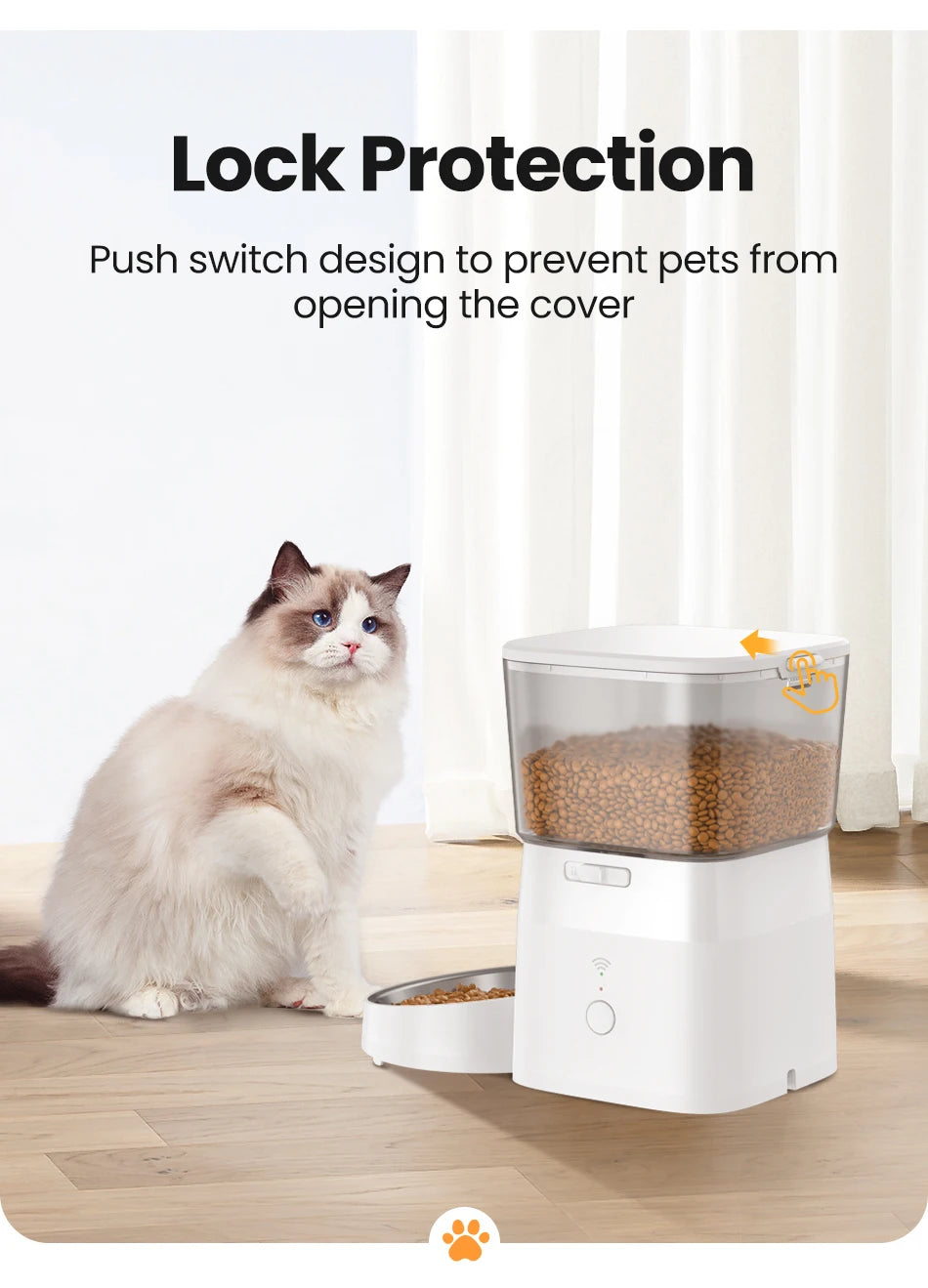 ROJECO smart Dog Feeder – Never Miss a Meal, Control from Anywhere via WiFi