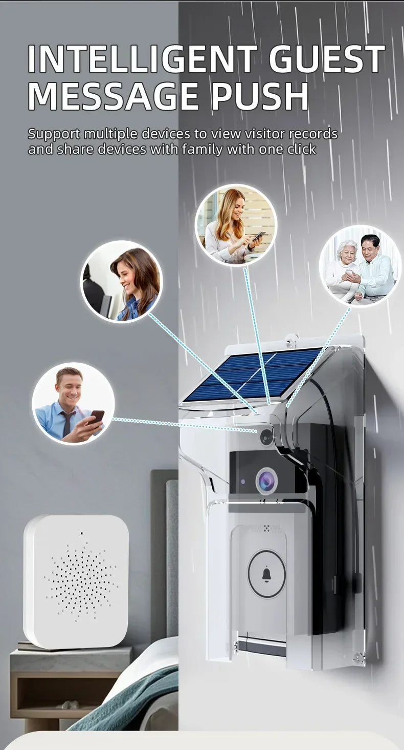 Smart Solar Doorbell – No Charging Hassle, Full Security