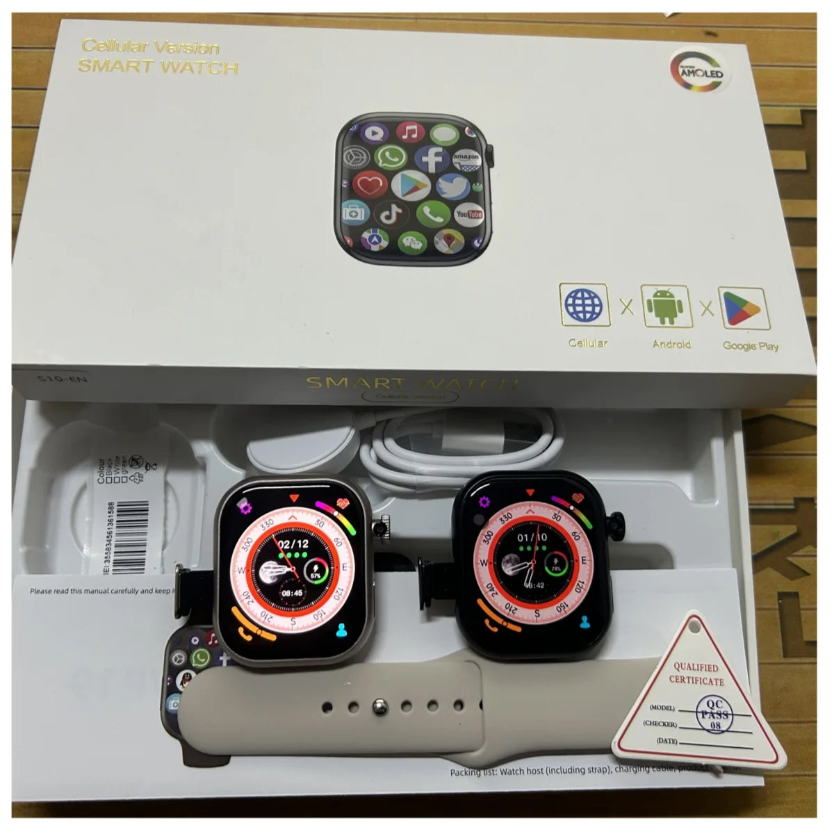 5G Smart Watch S10 Series Android 800W Camera 4G/5G LTE Sim Card GPS WIFI 2.26 inch 490*580 Amoled 128GB Storage Game