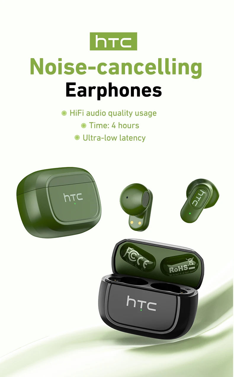 HTC Mini TWS Earbuds – Bluetooth Wireless & Noise Reduction