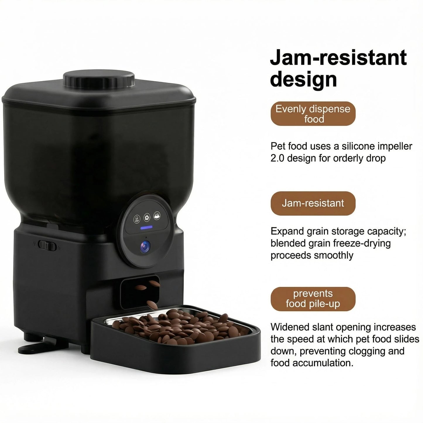 6.5L Automatic Cat Feeder Rechargeable Wifi Smart Pet Feeder App Controlled Cat Feeder With Camera Built-in Battery Cat Dog Feeder
