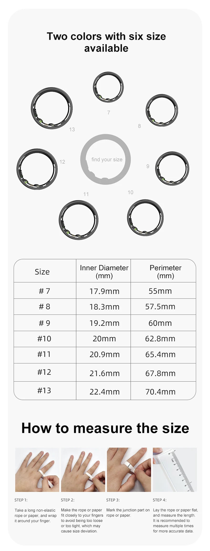 R03 Smart Ring With Charing Case, Battery Life 39 Days, Health Sleep Monitor, 5ATM Waterproof, Multi-sport Mode