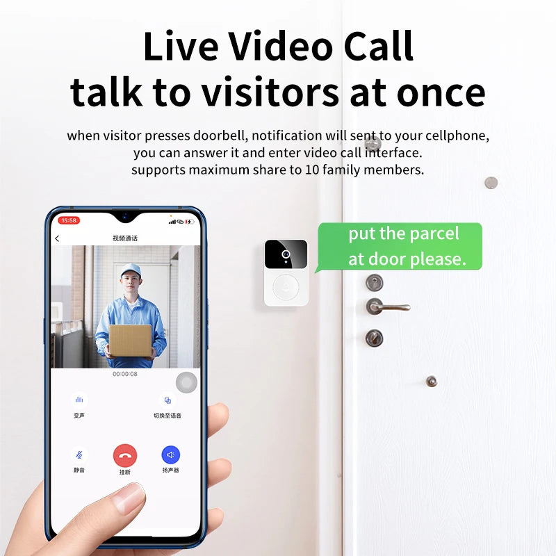 Smart Doorbell Camera – Wireless HD Security with App Access