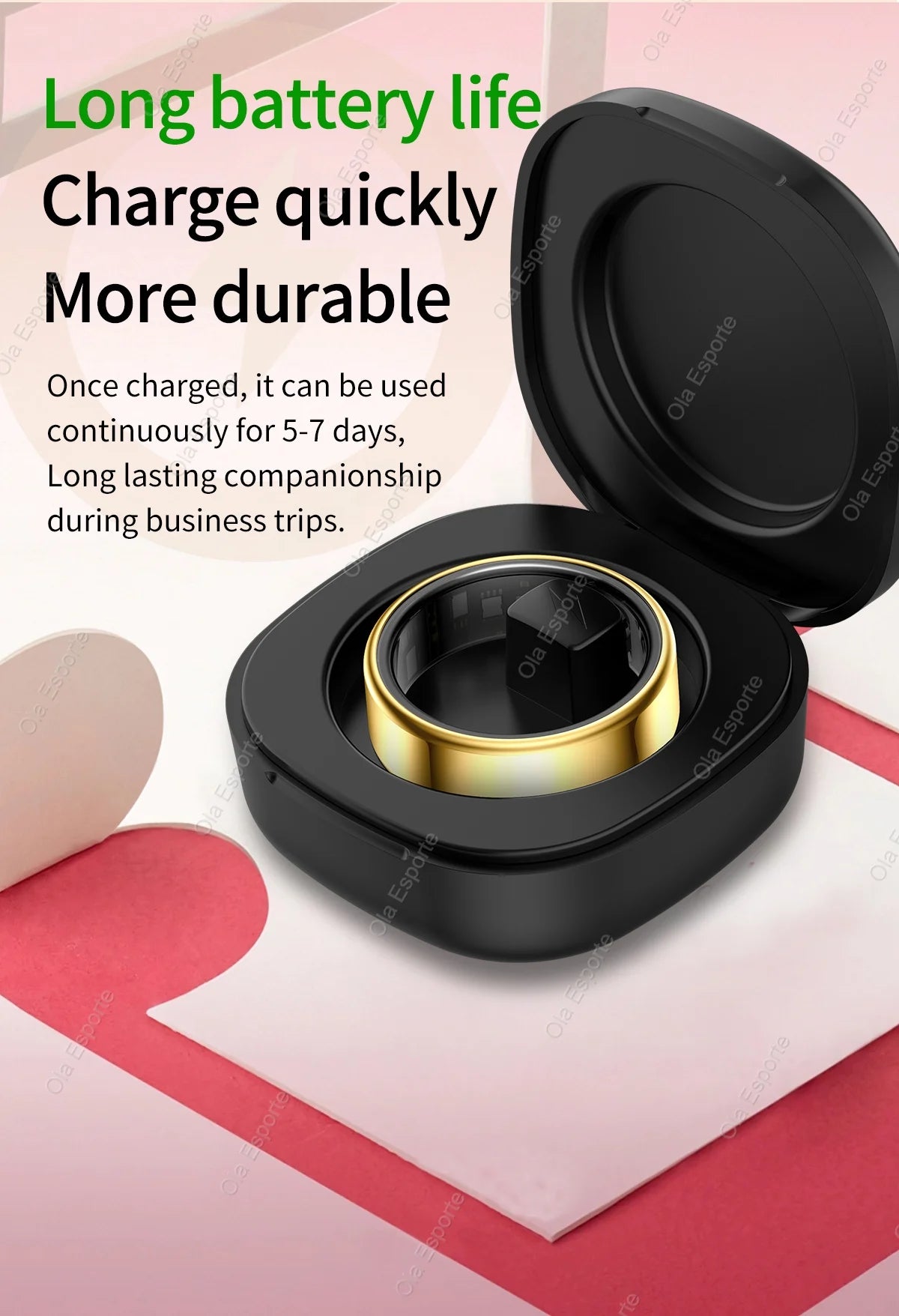 R10 Smart Ring with Charging Dock  Health Sleep Heart Rate Monitoring 5ATM Waterproof Multi-sport Mode