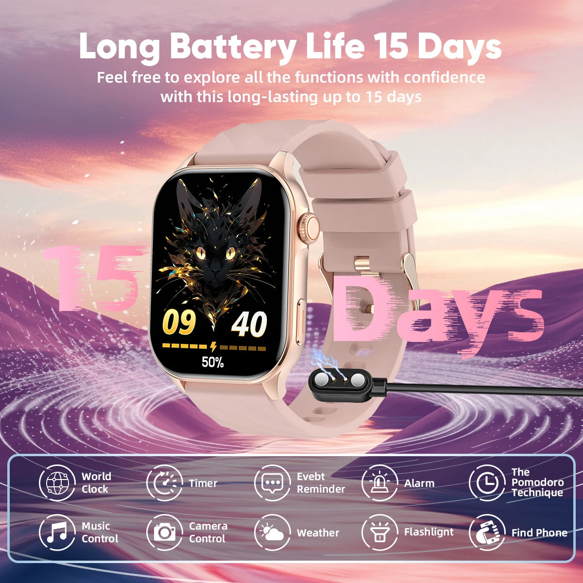 LIGE AMOLED Smart Watch large touch screen 2.01 inch