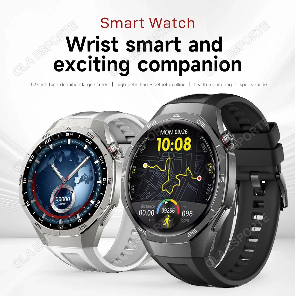 Smart Watch 5 Pro Men HD AMOLED Screen GPS Heart rate Bluetooth Call IP68 Waterproof Man Smartwatch Holiday Gifts