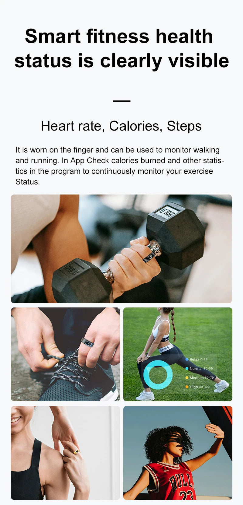 R08 Smart Ring Touch Control Function Health Monitor 5ATM Waterproof Skin Temperature Measurement
