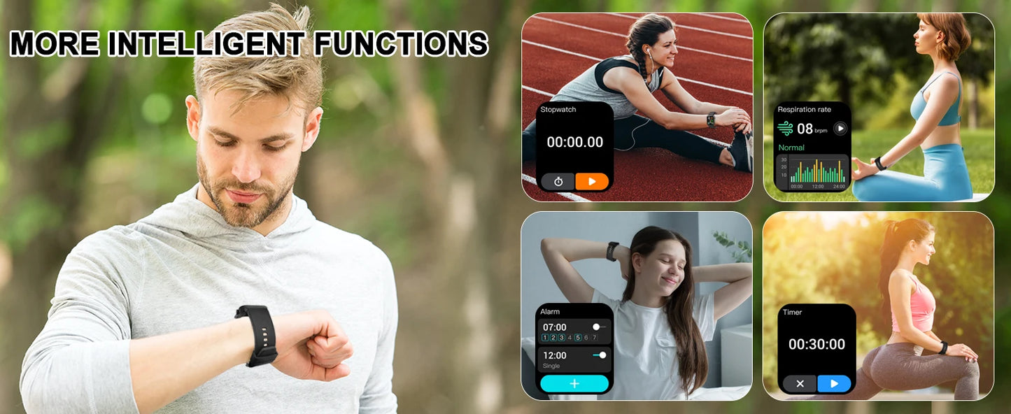 Jxrev 1.85" Ultra Thin Smartwatch - Waterproof - Fitness Tracker1.85 inch - battery life 7 days