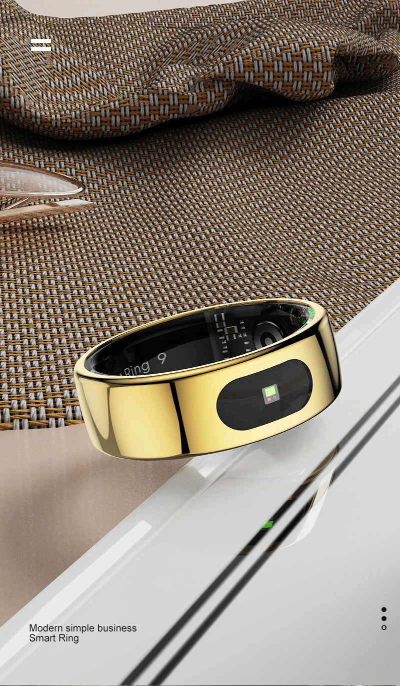 R08 Smart Ring Touch Control Function Health Monitor 5ATM Waterproof Skin Temperature Measurement