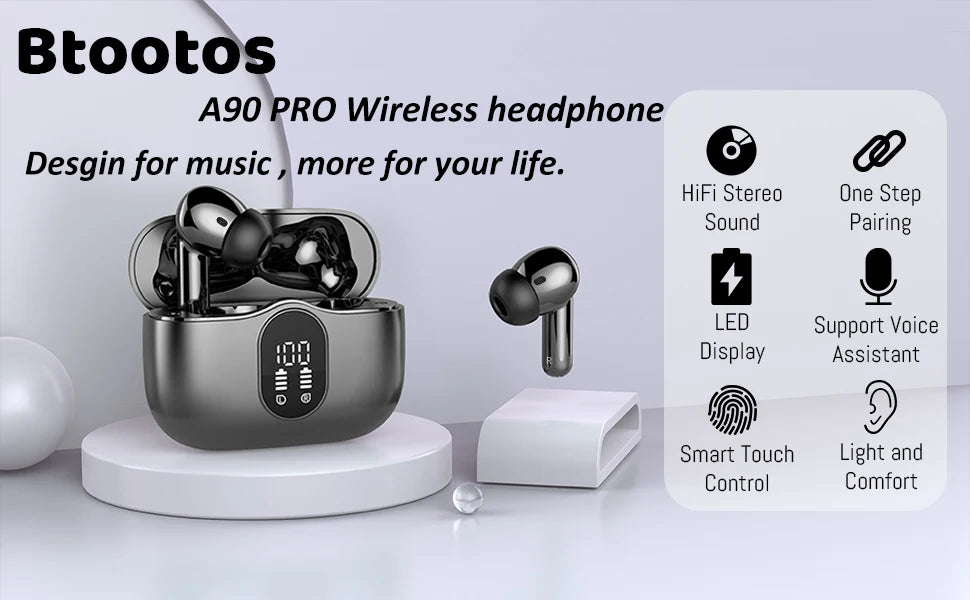 Wireless Bluetooth 5.3 Earbuds – ENC Calls & 36H Battery