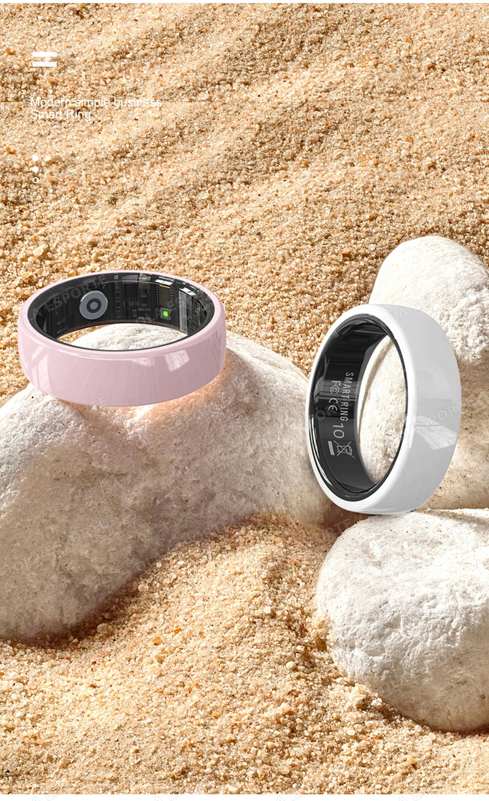 New Smart Ring With Box Heart Rate Stress Monitoring  - Gesture Control - Waterproof - Health - Sports