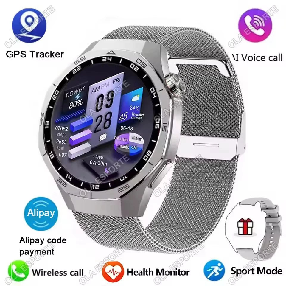 Smart Watch 5 Pro Men HD AMOLED Screen GPS Heart rate Bluetooth Call IP68 Waterproof Man Smartwatch Holiday Gifts