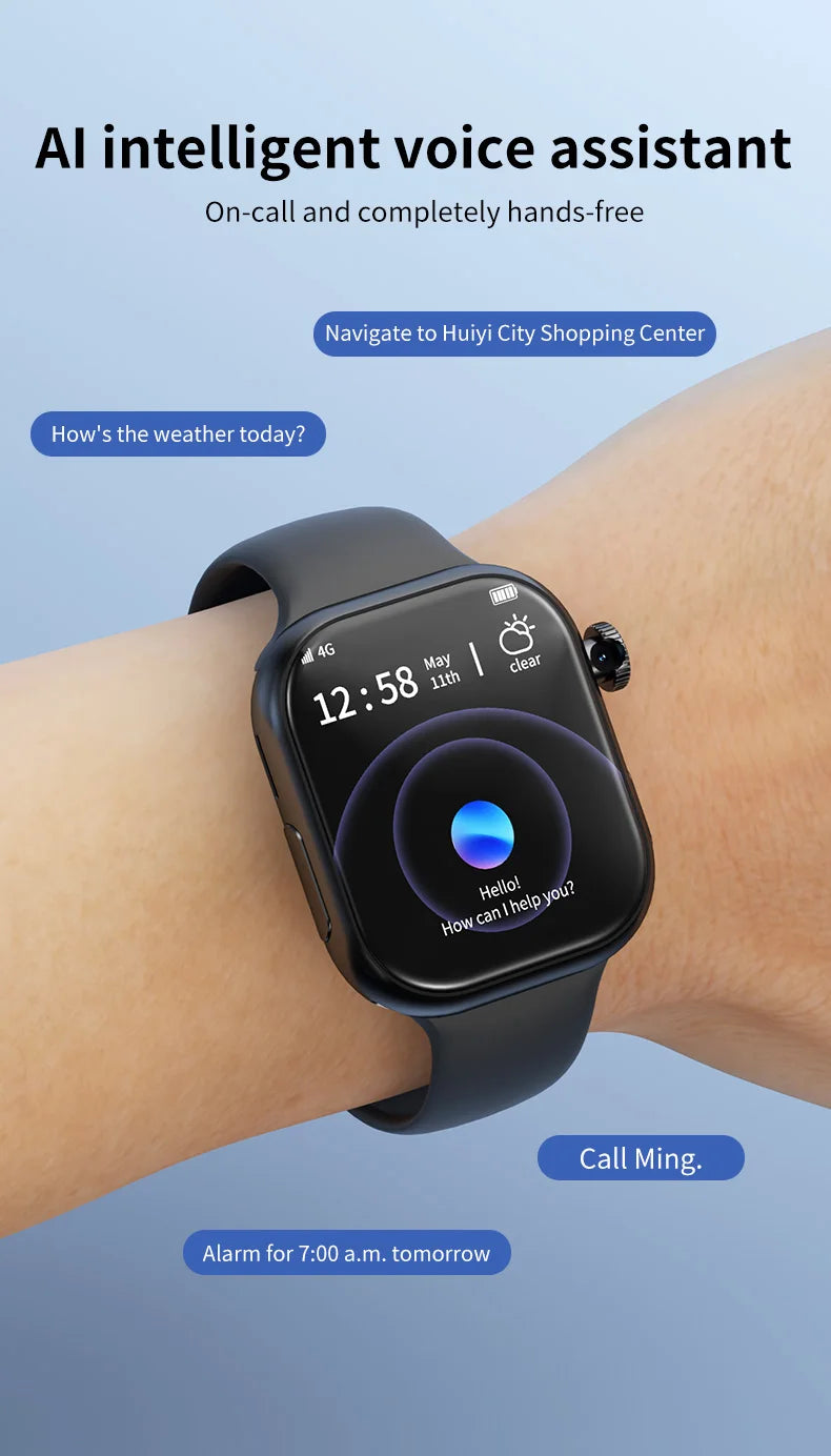 5G Smart Watch S10 Series Android 800W Camera 4G/5G LTE Sim Card GPS WIFI 2.26 inch 490*580 Amoled 128GB Storage Game
