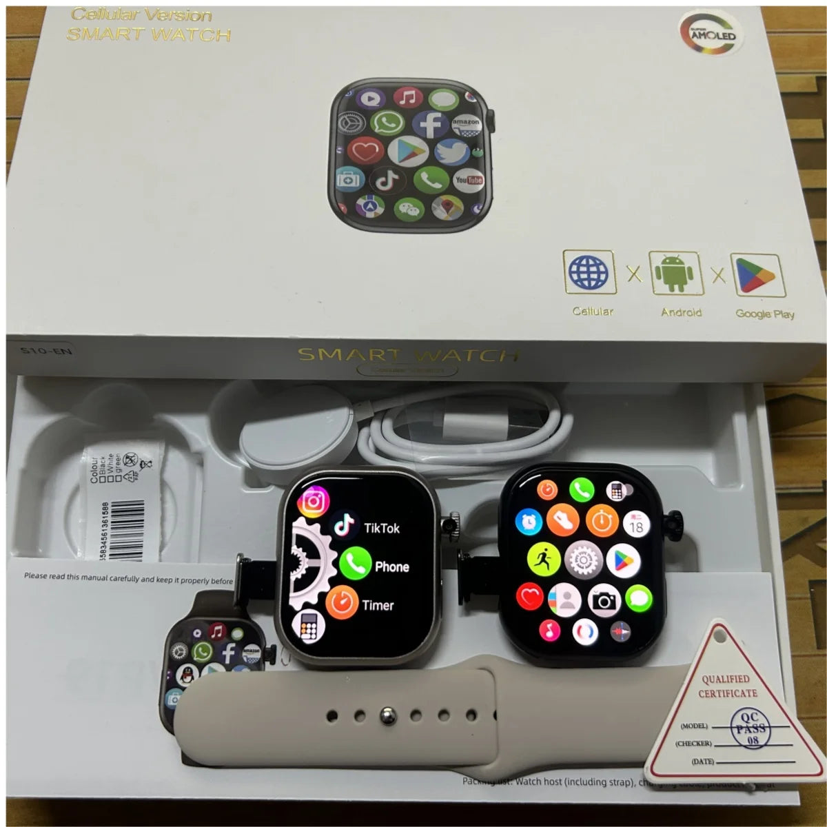 5G Smart Watch S10 Series Android 800W Camera 4G/5G LTE Sim Card GPS WIFI 2.26 inch 490*580 Amoled 128GB Storage Game
