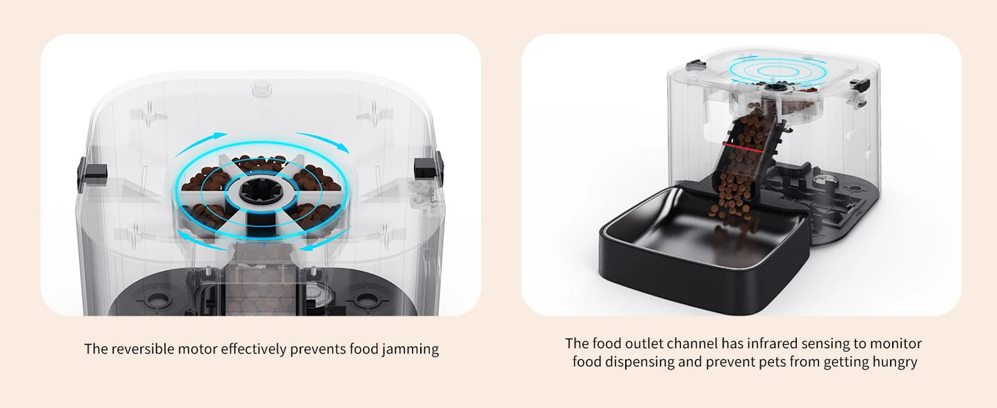 DOEL 2-in-1 smart Cat Feeder – Food & Water, Scheduled & WiFi Controlled