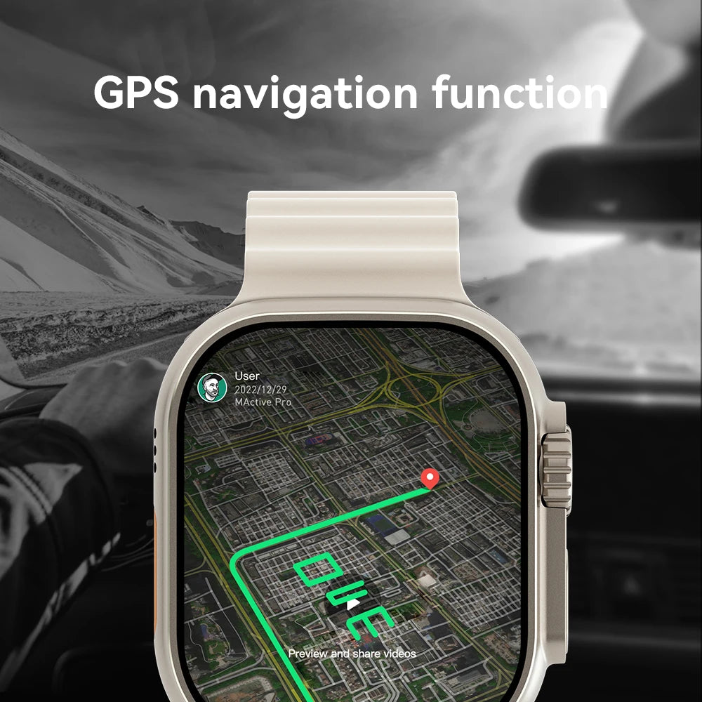 Microwear Ultra Ai3 Smartwatch 5G 180° Rotating Camera Google Play SIM GPS WIFI 2.2inch Amoled HD Display 4G Calling