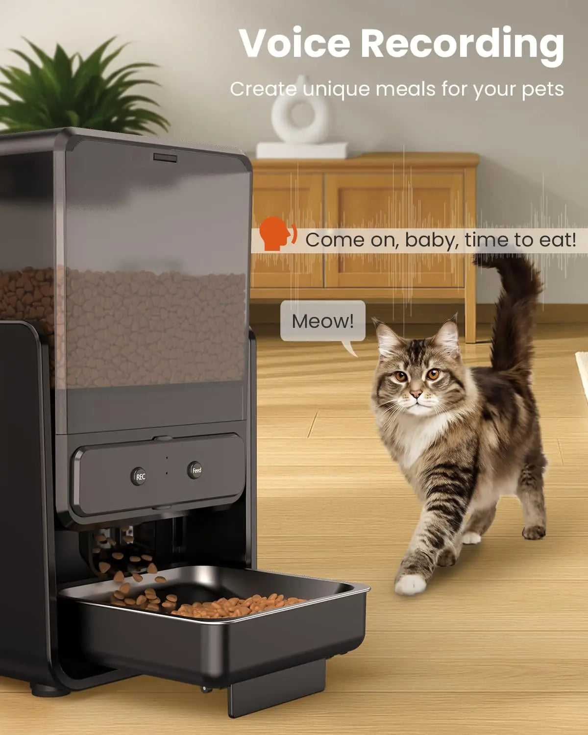 Smart WiFi Cat Feeder – Dual Bowl Automatic Pet Feeder