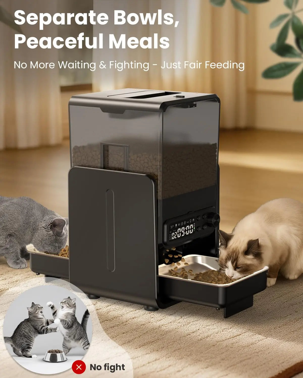 Smart WiFi Cat Feeder – Dual Bowl Automatic Pet Feeder