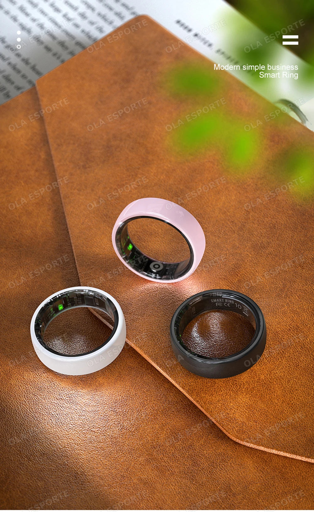 New Smart Ring With Box Heart Rate Stress Monitoring  - Gesture Control - Waterproof - Health - Sports