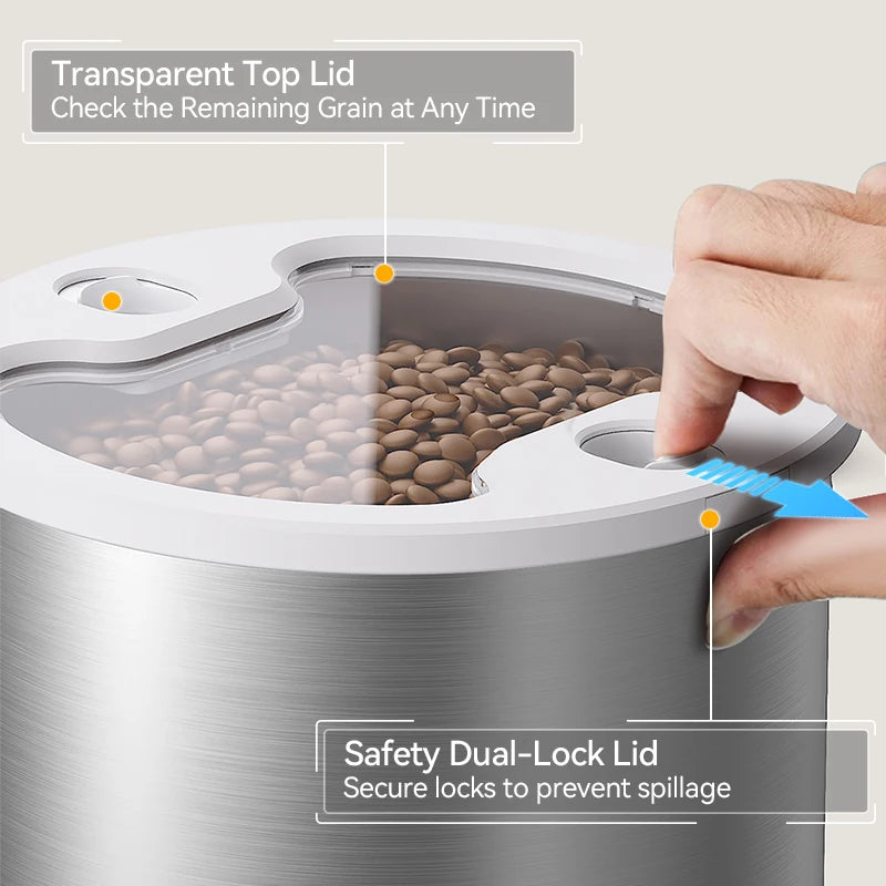 ROJECO 4.5L Smart Pet Feeder – Record Your Voice & Feed on Schedule via WiFi