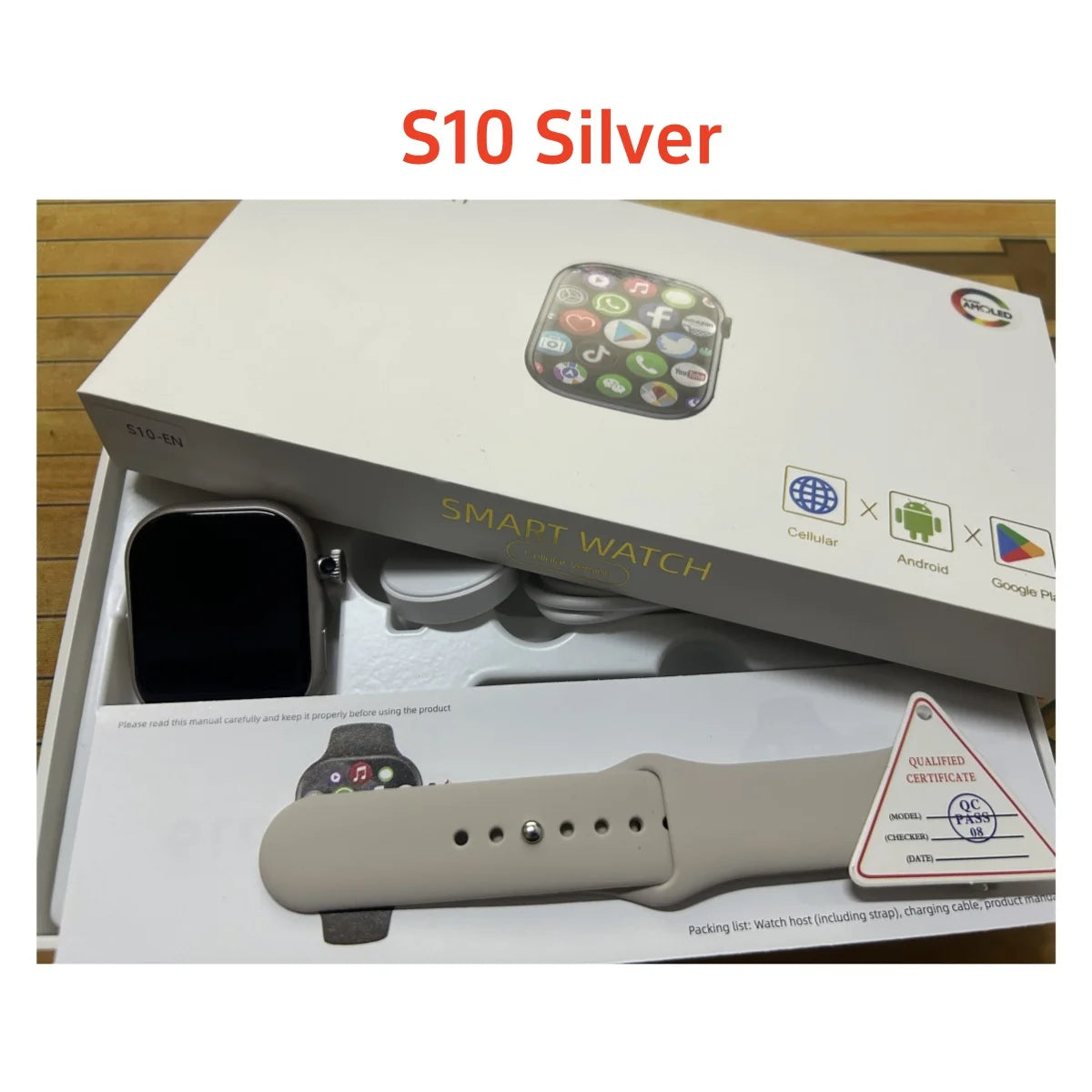 5G Smart Watch S10 Series Android 800W Camera 4G/5G LTE Sim Card GPS WIFI 2.26 inch 490*580 Amoled 128GB Storage Game