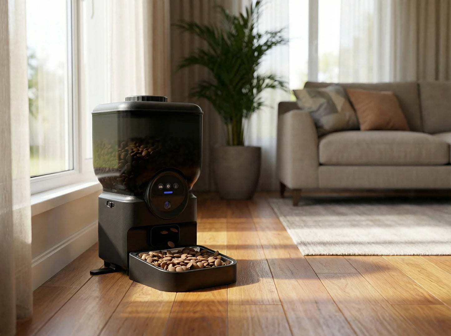 6.5L Automatic Cat Feeder Rechargeable Wifi Smart Pet Feeder App Controlled Cat Feeder With Camera Built-in Battery Cat Dog Feeder