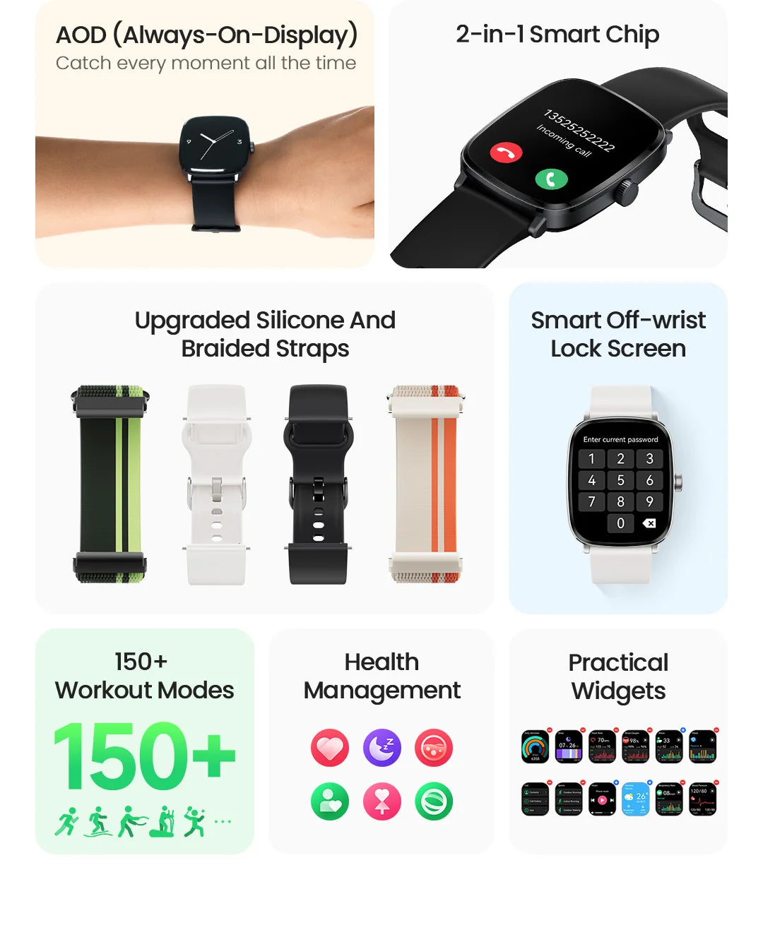 HAYLOU Watch RS5 Smart Watch 2.01'' AMOLED Display Bluetooth Call Voice Assistant Waterproof Sport Activity Fitness Smartwatchs