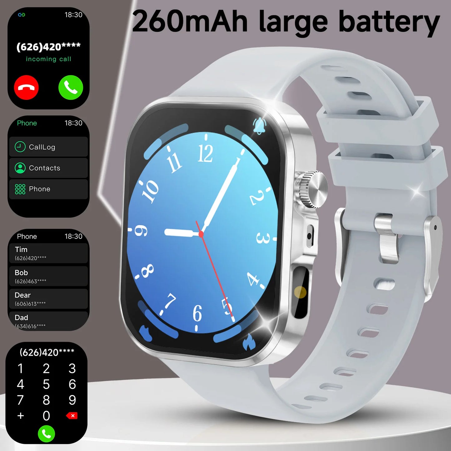 2026 New Hot Smartwatch 2.01 Screen Voice Assistant - flash light