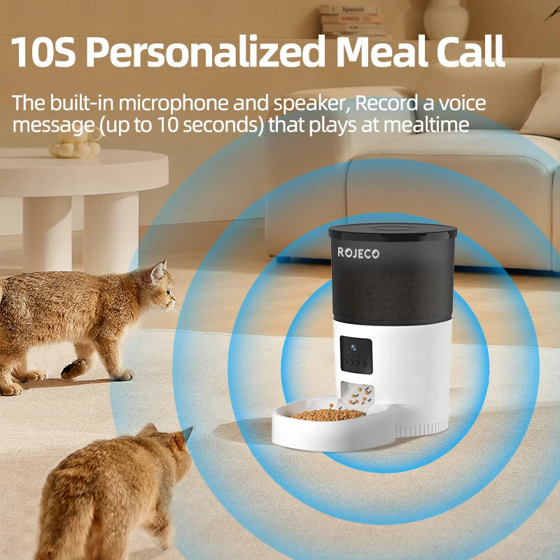 ROJECO Smart Pet Feeder – See, Talk & Feed Your Pets Remotely