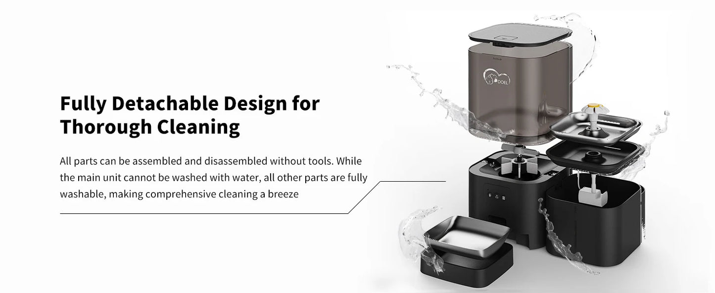 DOEL 2-in-1 smart Cat Feeder – Food & Water, Scheduled & WiFi Controlled