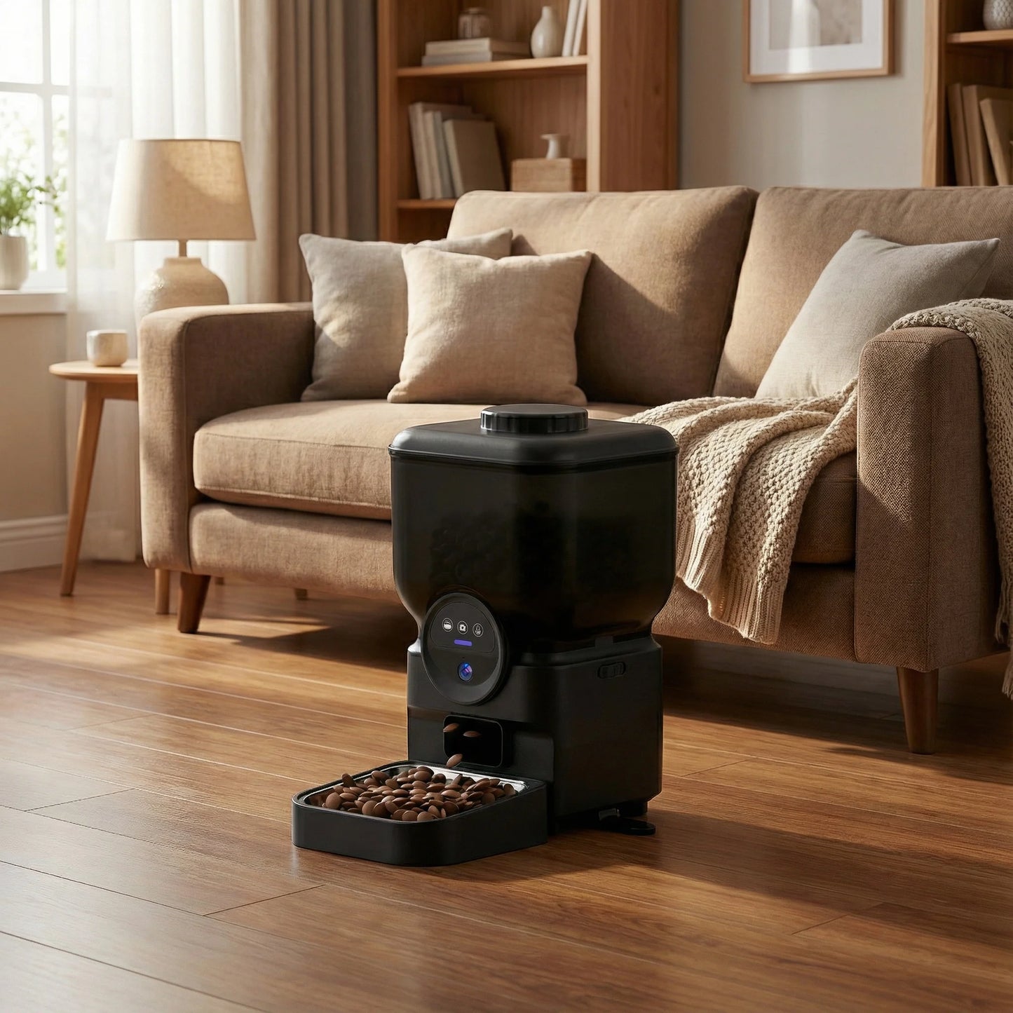 6.5L Automatic Cat Feeder Rechargeable Wifi Smart Pet Feeder App Controlled Cat Feeder With Camera Built-in Battery Cat Dog Feeder