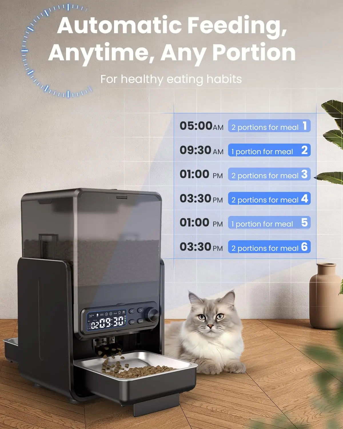 Smart WiFi Cat Feeder – Dual Bowl Automatic Pet Feeder