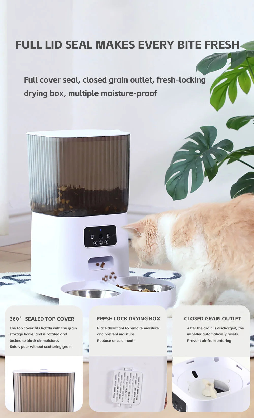 5L Smart Pet Feeder – See, Talk & Feed Your Pet from Anywhere via WiFi