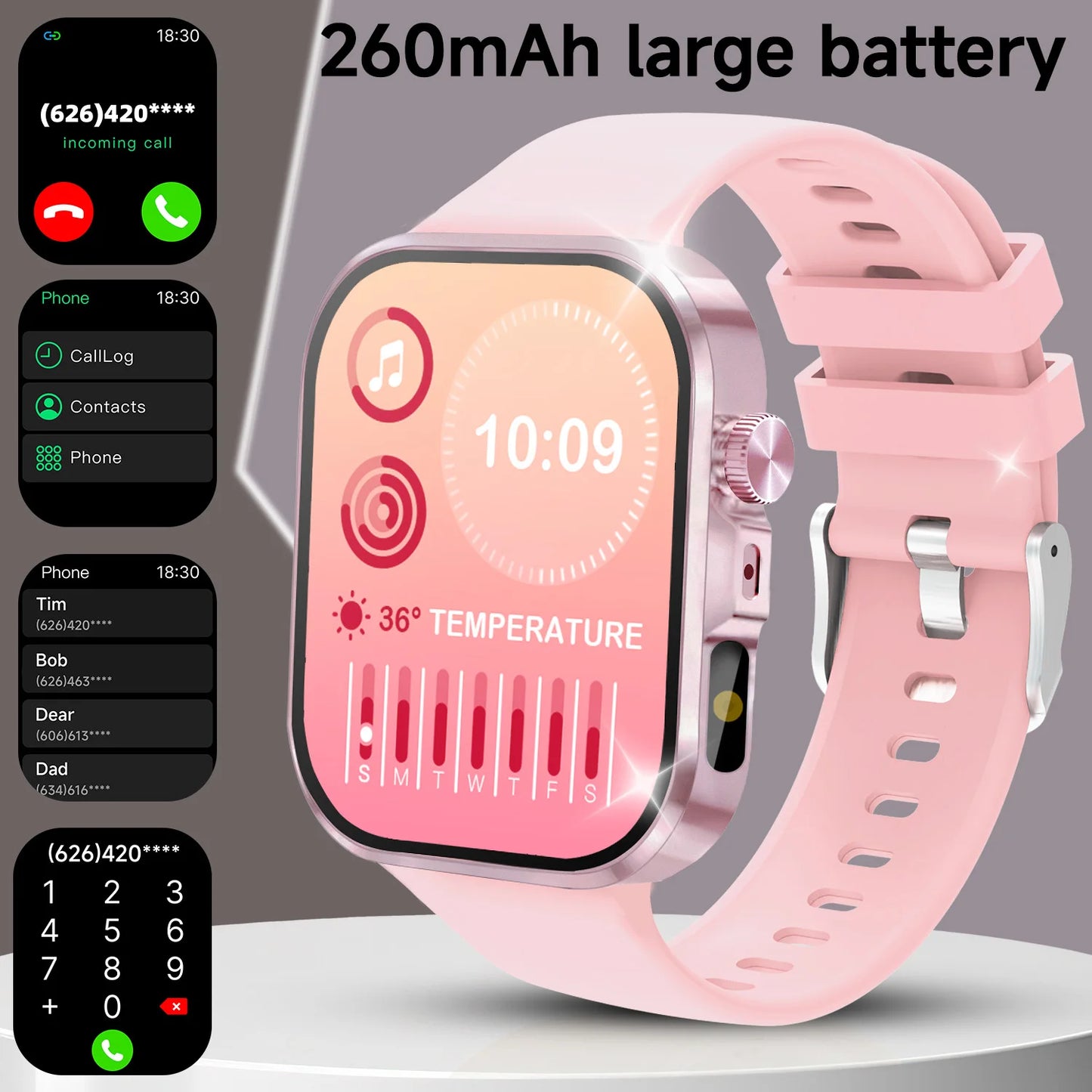 2026 New Hot Smartwatch 2.01 Screen Voice Assistant - flash light