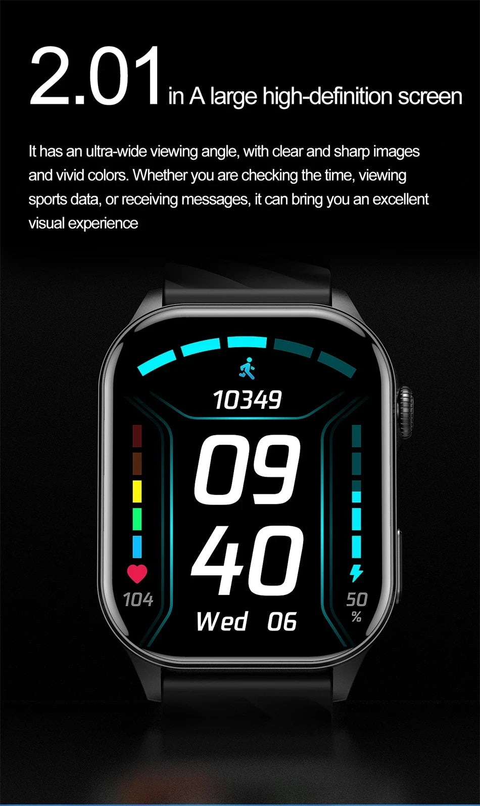 LIGE AMOLED Smart Watch large touch screen 2.01 inch